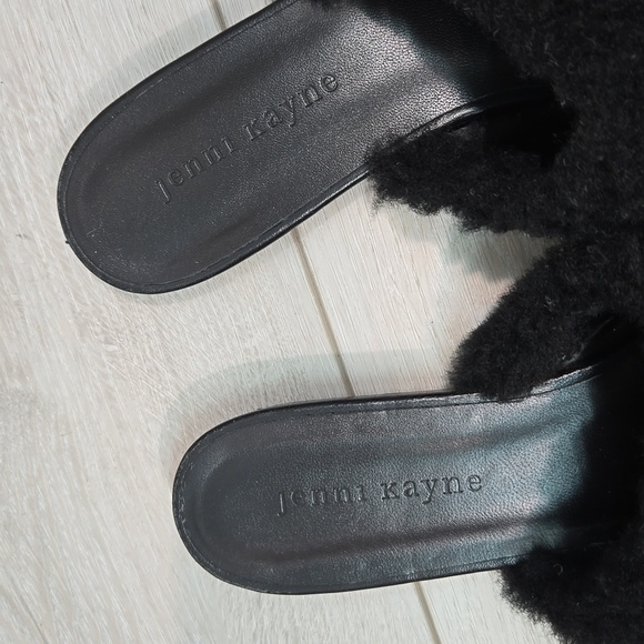Jenni Kayne Women Shearling Fluffy Pointed toe mule Clog Flats shoes sz 39/9 - Picture 6 of 14